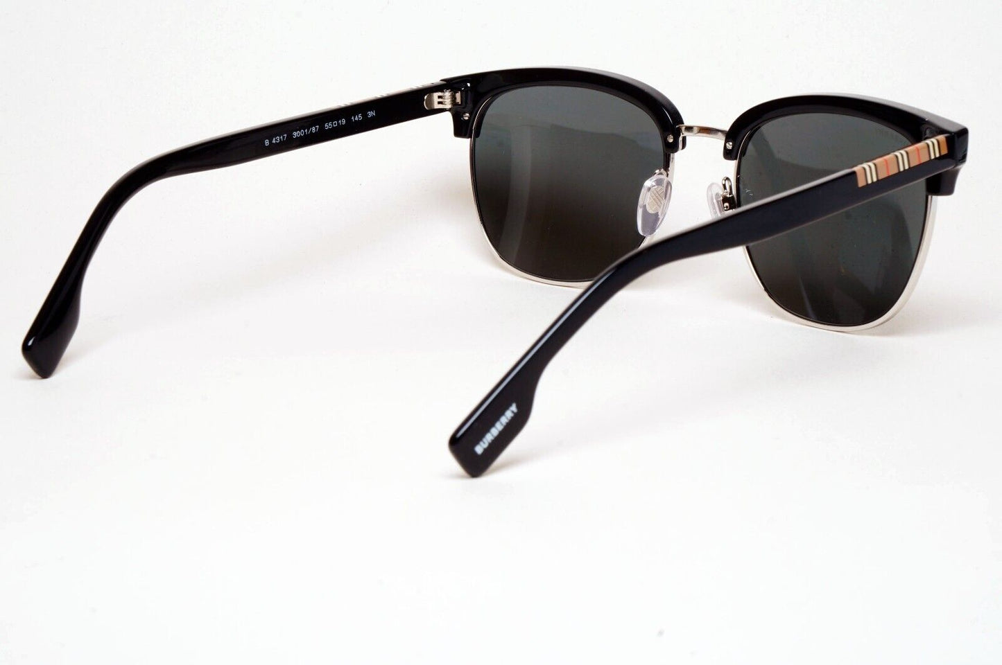 Burberry Sunglasses Aubrey Black Silver Grey Square BE 4317 3001/87 55mm