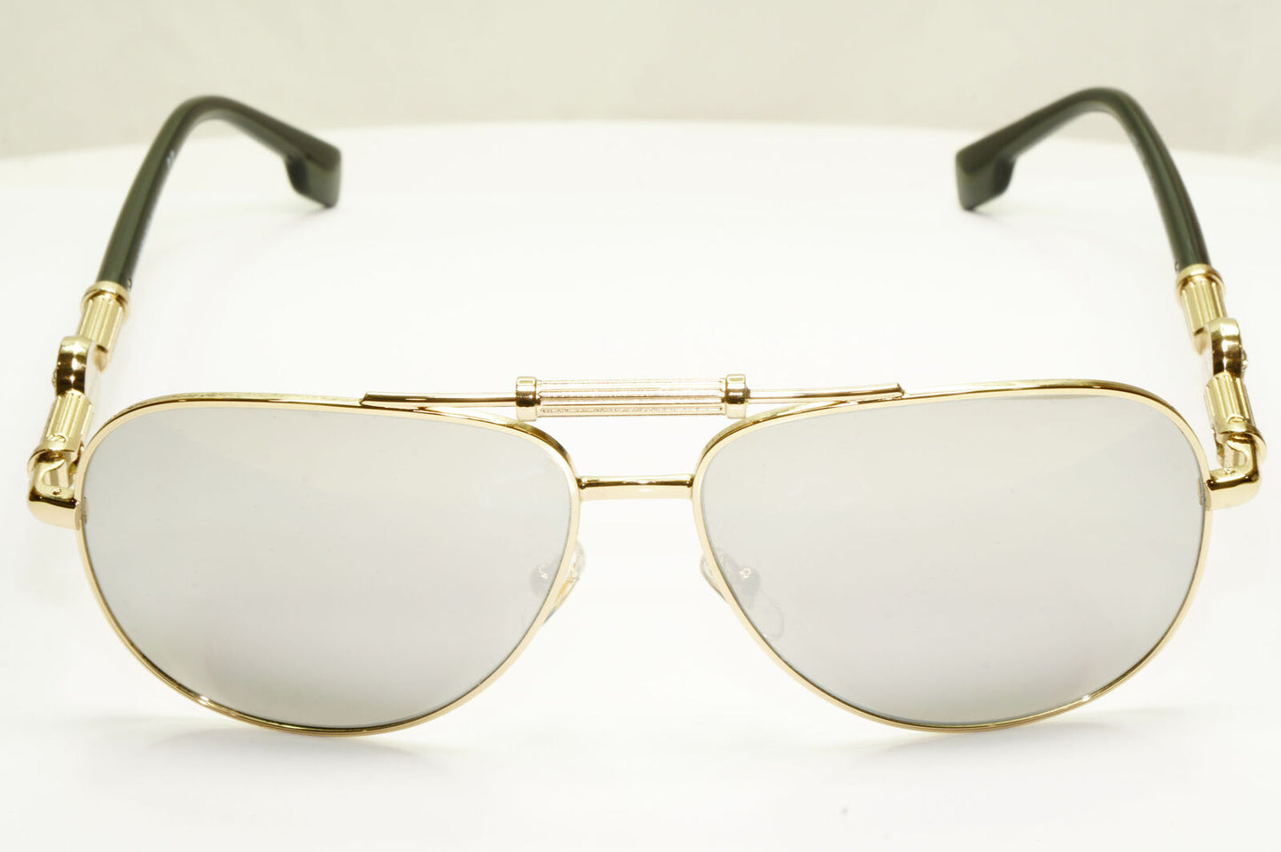 Versace Silver Gold Medusa Sunglasses Mirror Pilot Mens MOD VE 2236 1252/6G