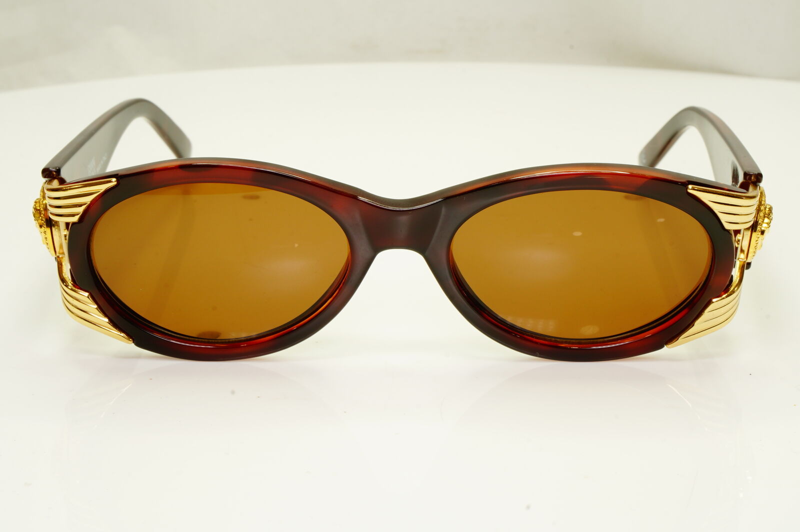 Gianni Versace 1996 Mens Vintage Brown Gold Medusa Sunglasses MOD 423 COL 900