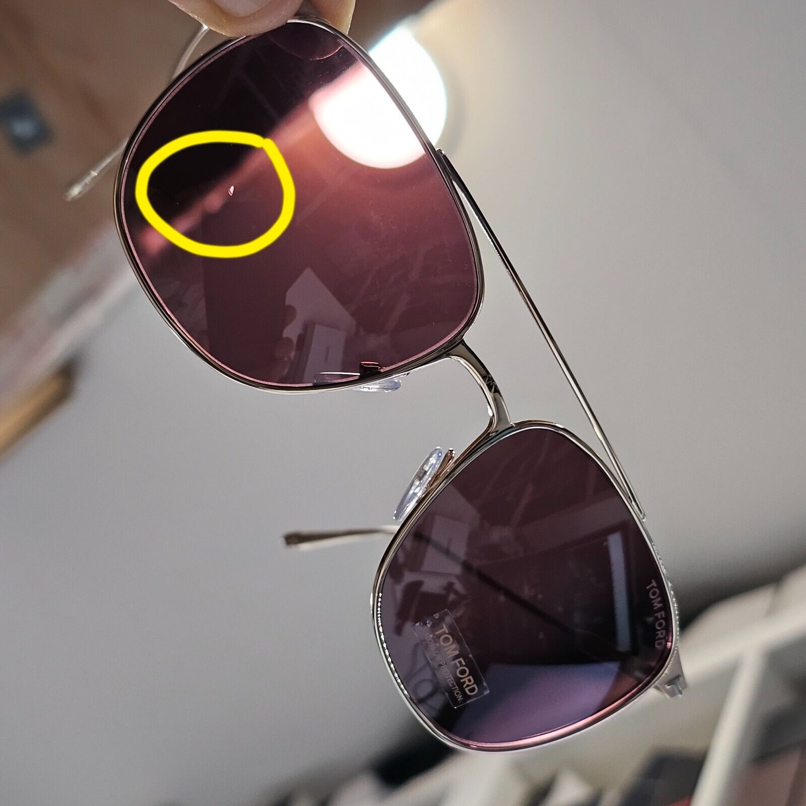 Tom Ford Gold Maroon Red Sunglasses Metal Square Pilot Kip TF 692 28S [B] 38998