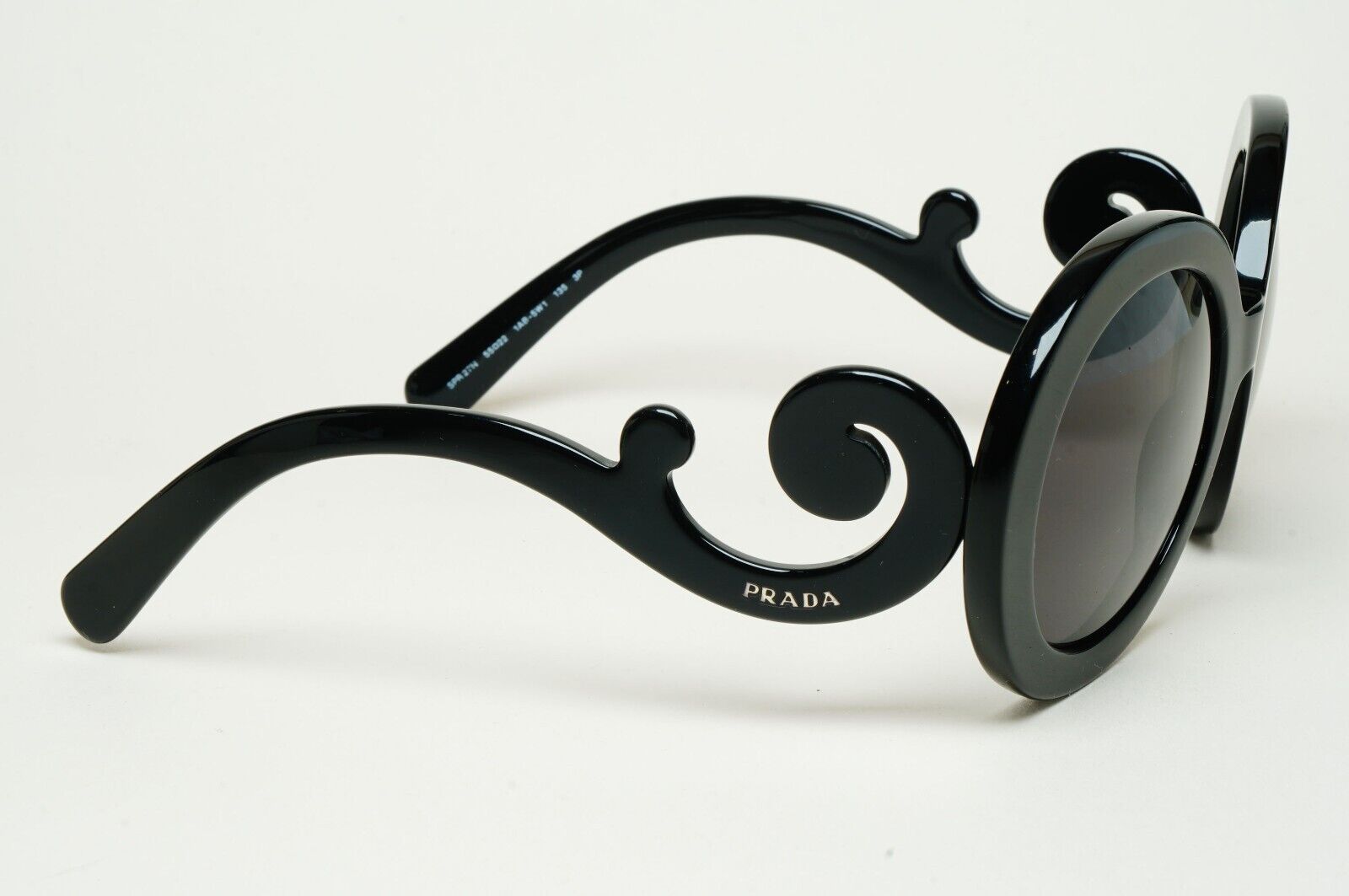 Prada Sunglasses Baroque Swirl Round Black PR27NS SPR 27N 1AB-5W1 060125