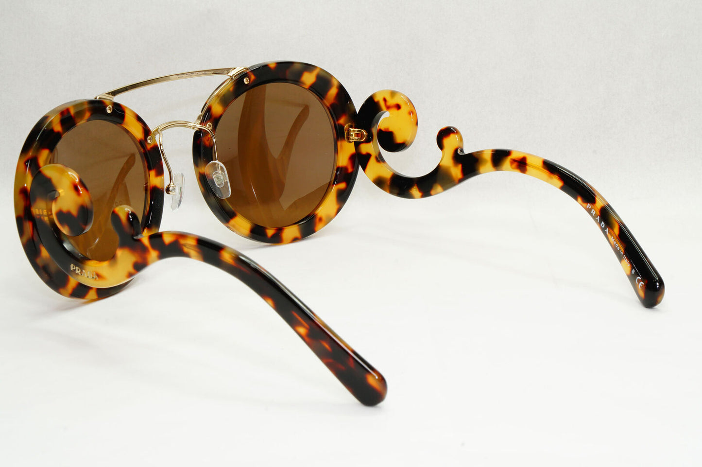 Prada Sunglasses Baroque Swirl Bridge Round Brown PR13SS SPR 13S 7S0-0A7 191223