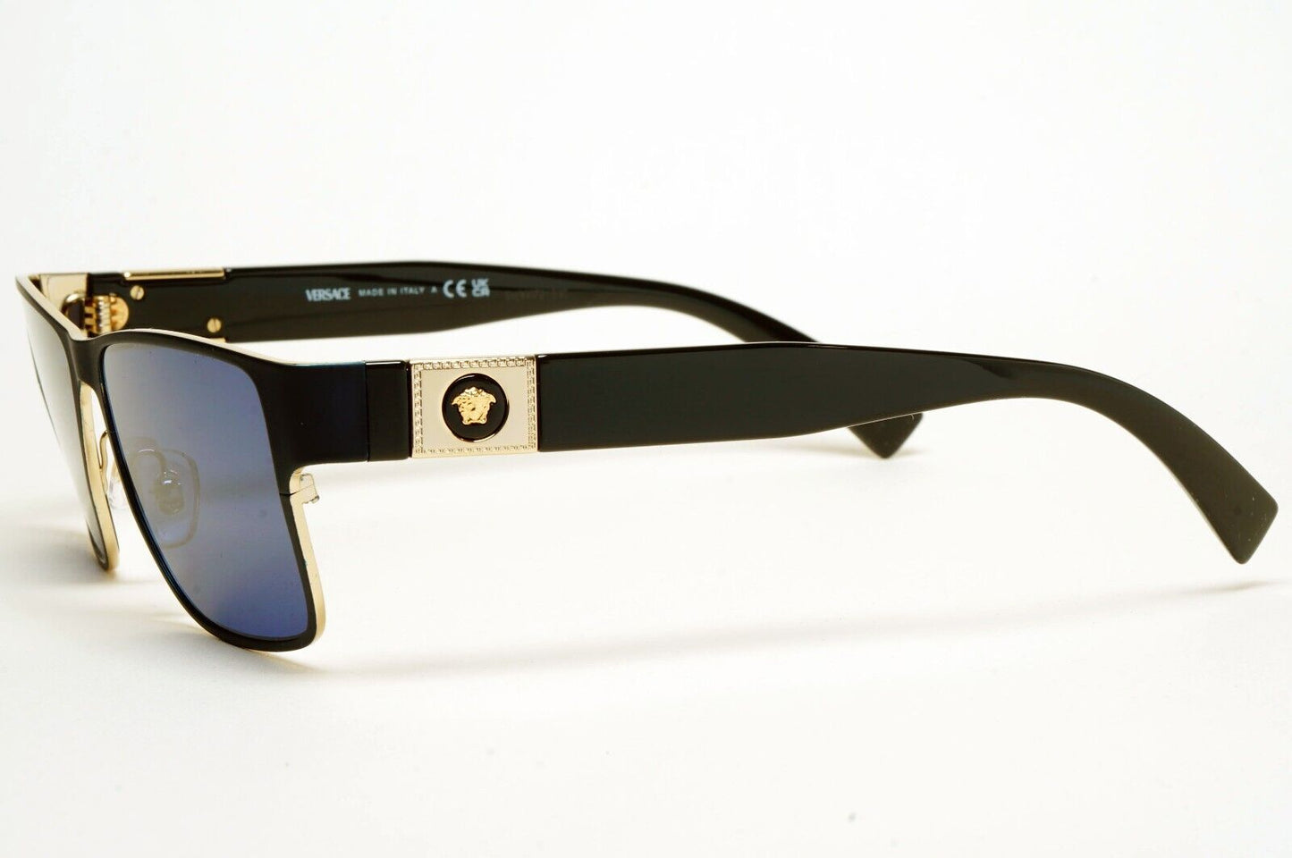 Versace Sunglasses Blue Black Gold Medusa Metal Square MOD 1274 1468 55mm [b]