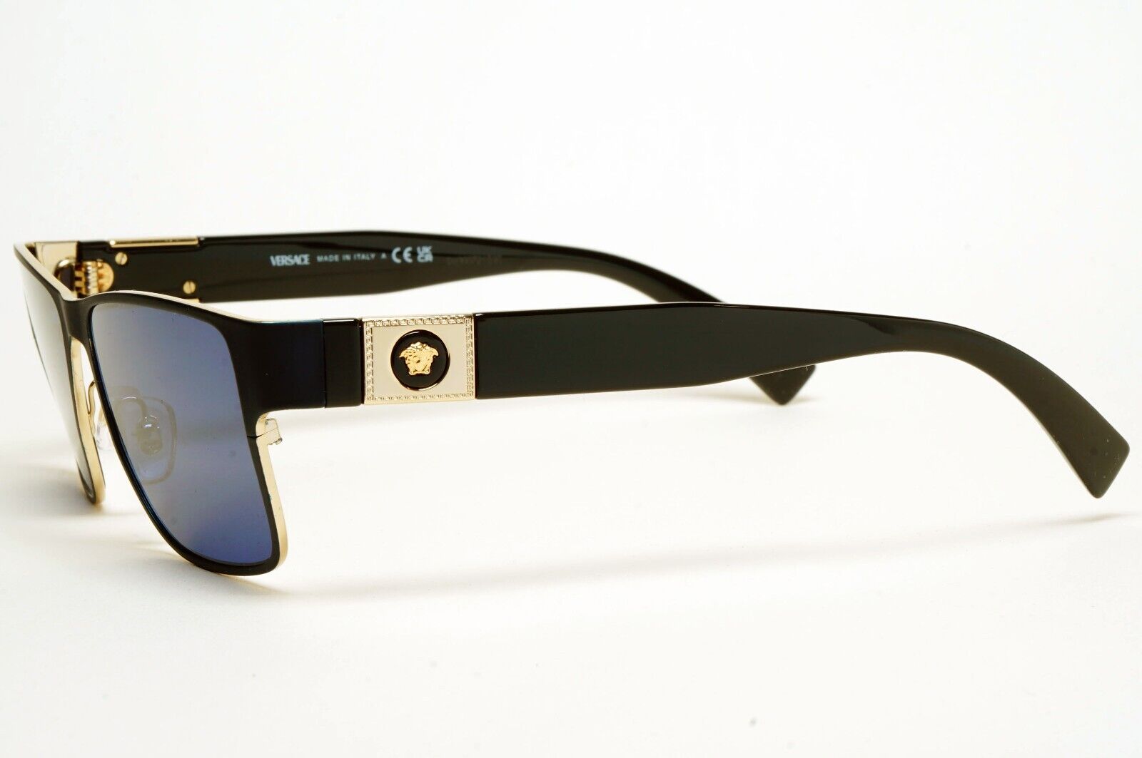 Versace Sunglasses Blue Black Gold Medusa Metal Square MOD 1274 1468 55mm [b]