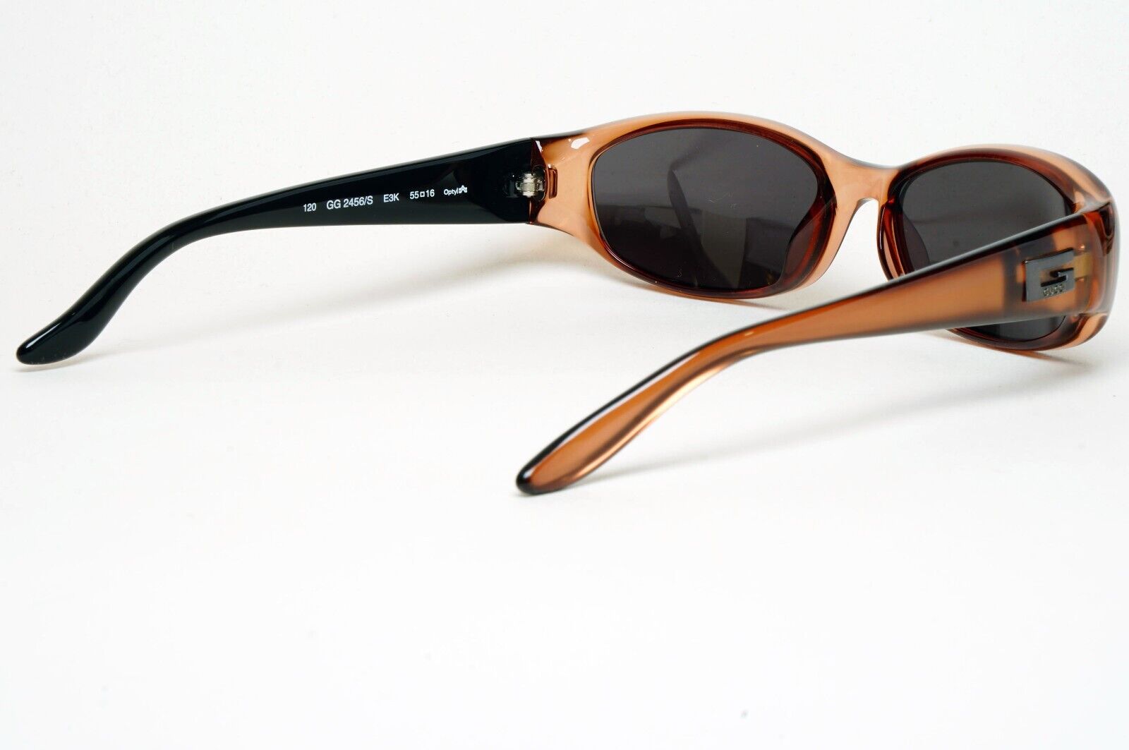Gucci Sunglasses 1998 Vintage Brown Black Rectangle GG 2456/S E3K 55mm 060125