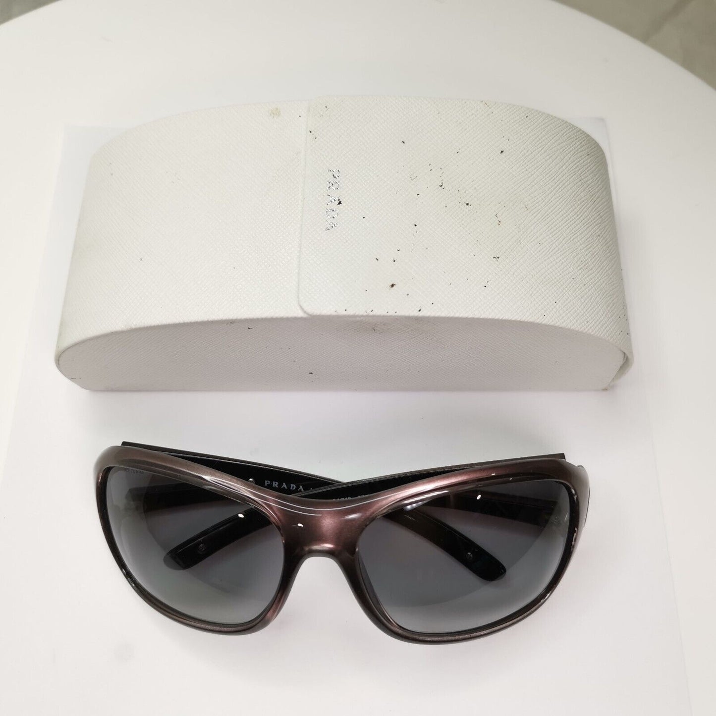 Prada 2010 Metallic Sunglasses Brown Silver Grey Gradient PR15LS SPR 15L 7ZT-3M1
