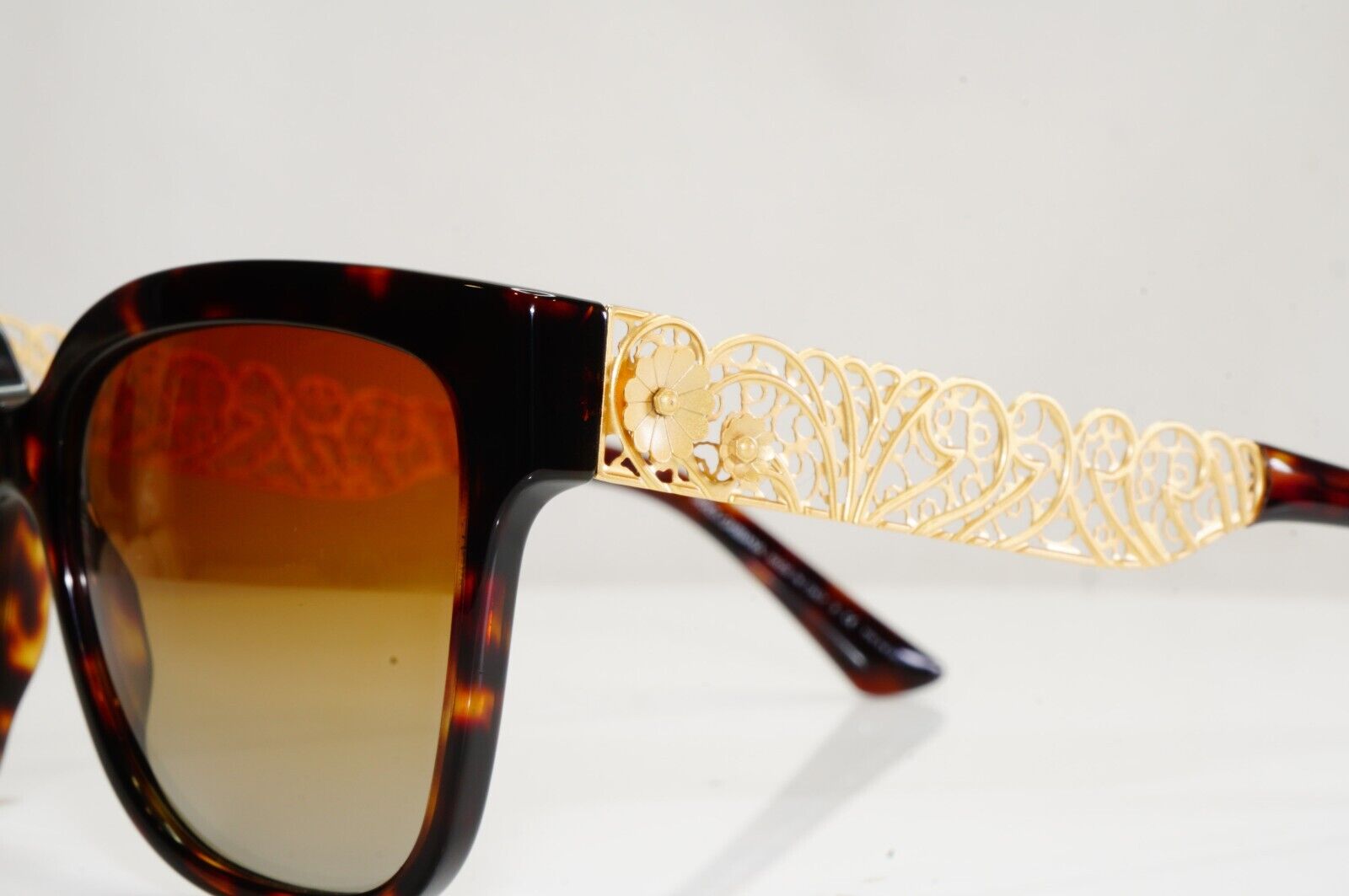 Dolce & Gabbana Sunglasses Polarized Ornate Gold Flowers DG 4212 502/T5 28201