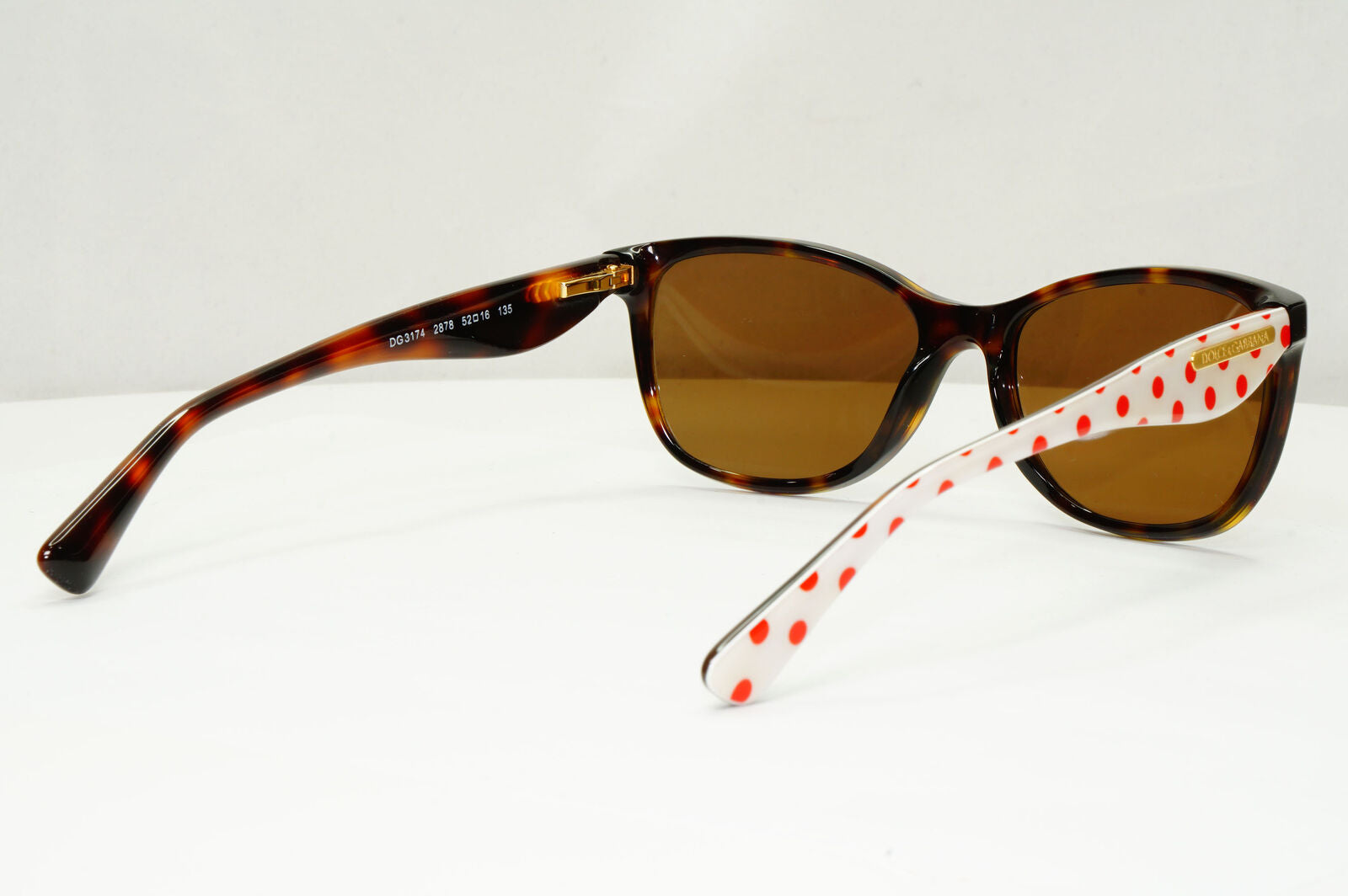 Dolce & Gabbana Polka Dot Sunglasses Brown Red White DG 3174 2878 250123