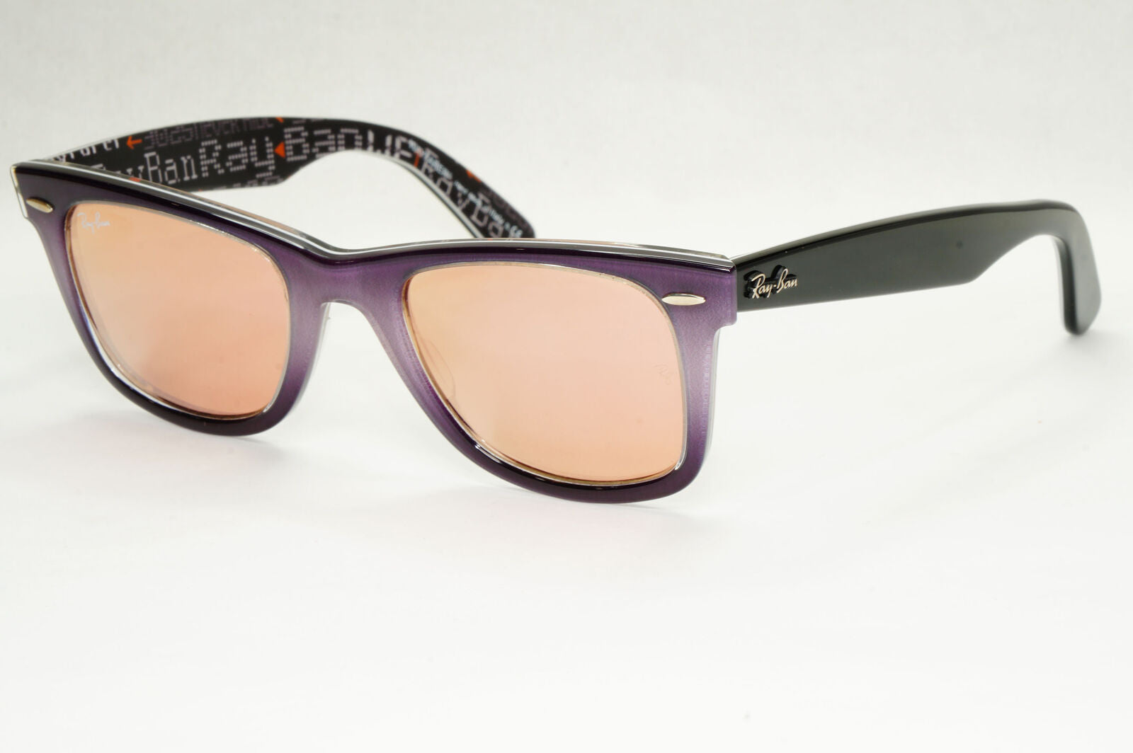 Ray-Ban Wayfarer Sunglasses Prints Pink Copper Mirror RB 2140 1201/Z2 310323