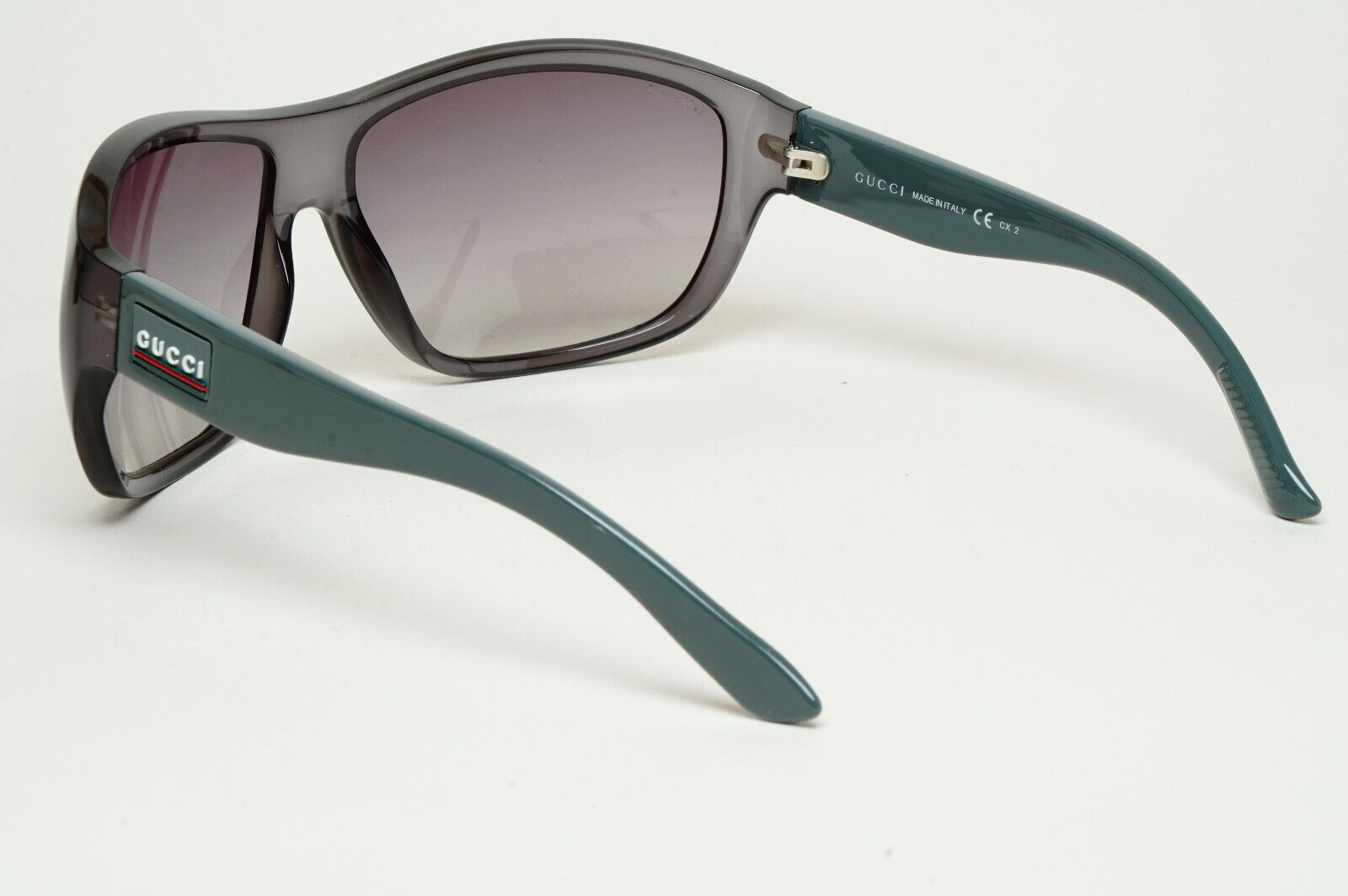 Gucci Sunglasses 2006 Vintage Grey Wrap Green GG 1632/S MFBN3 100225