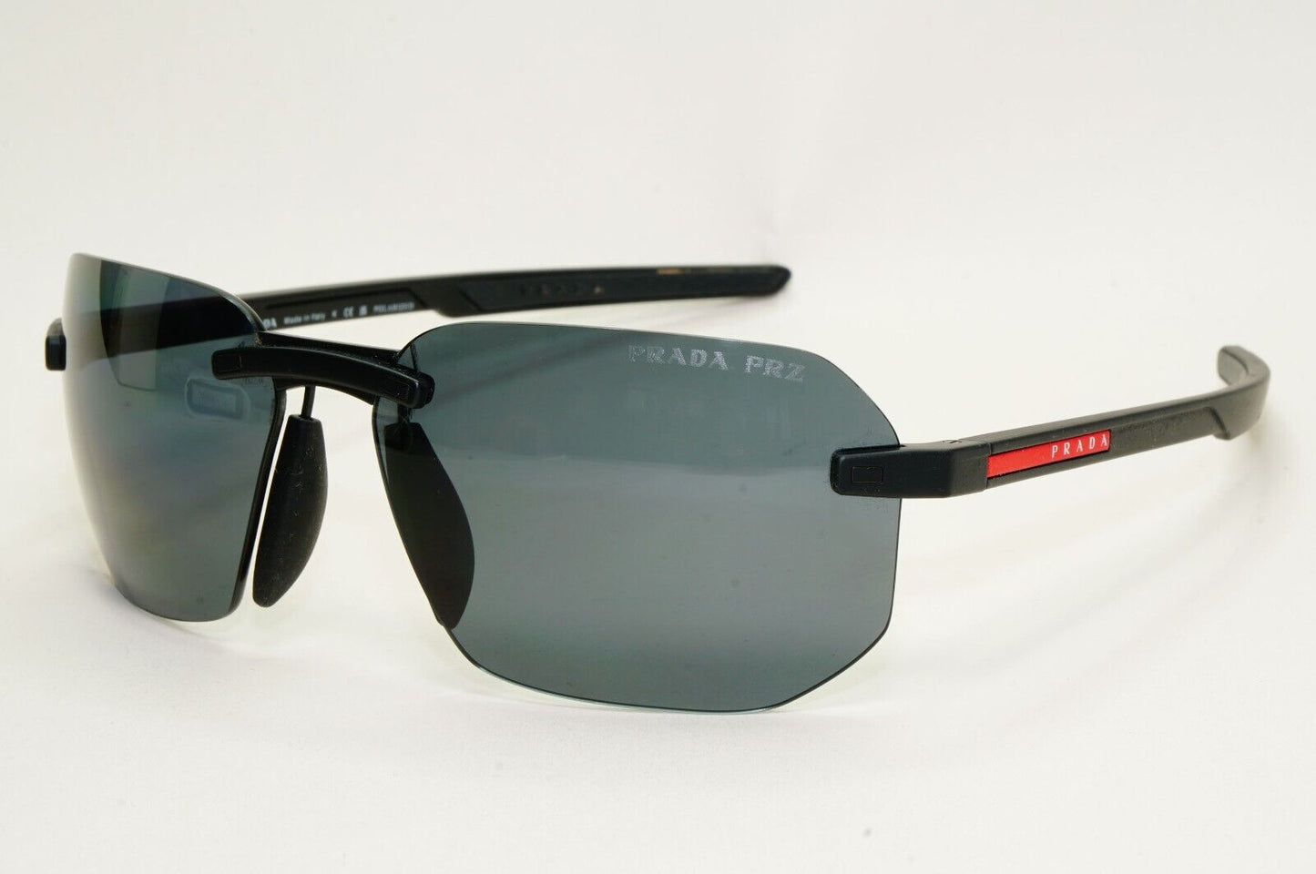 Prada Sunglasses Polarised Black Grey Rimless PS09WS SPS 09W DG0-02G 260724