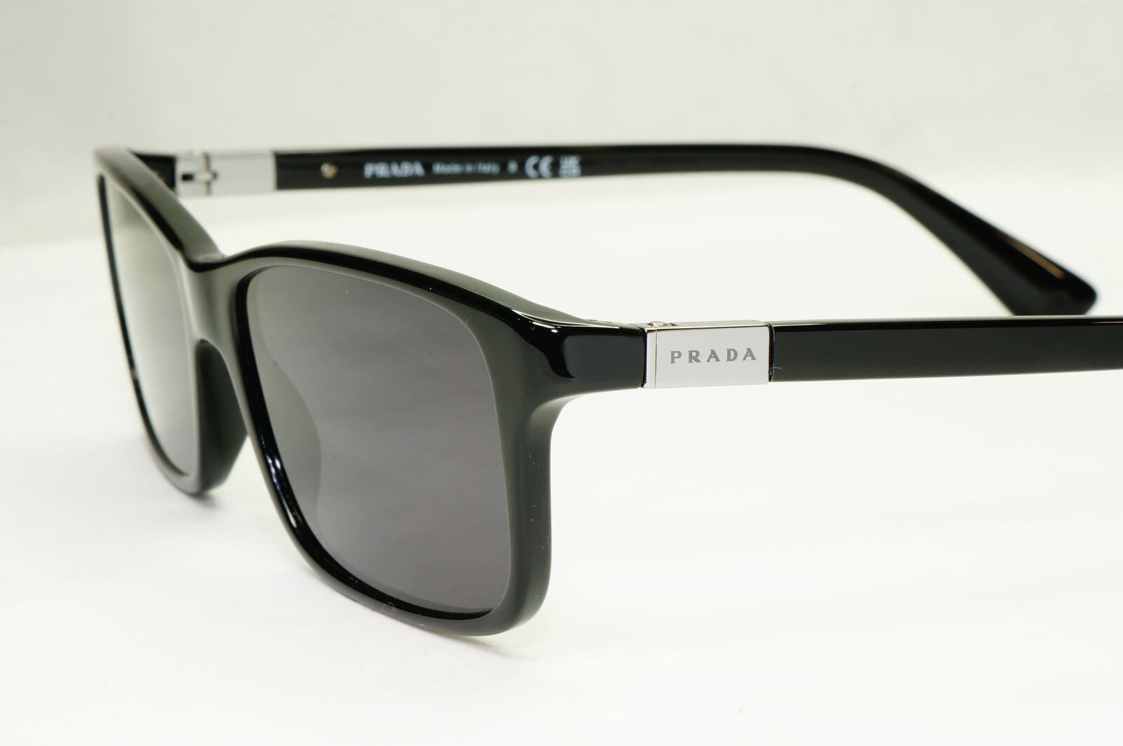 Prada Sunglasses Black Rectangle Square Fashion PR06SV VPR 06S 1AB-1O1 56mm