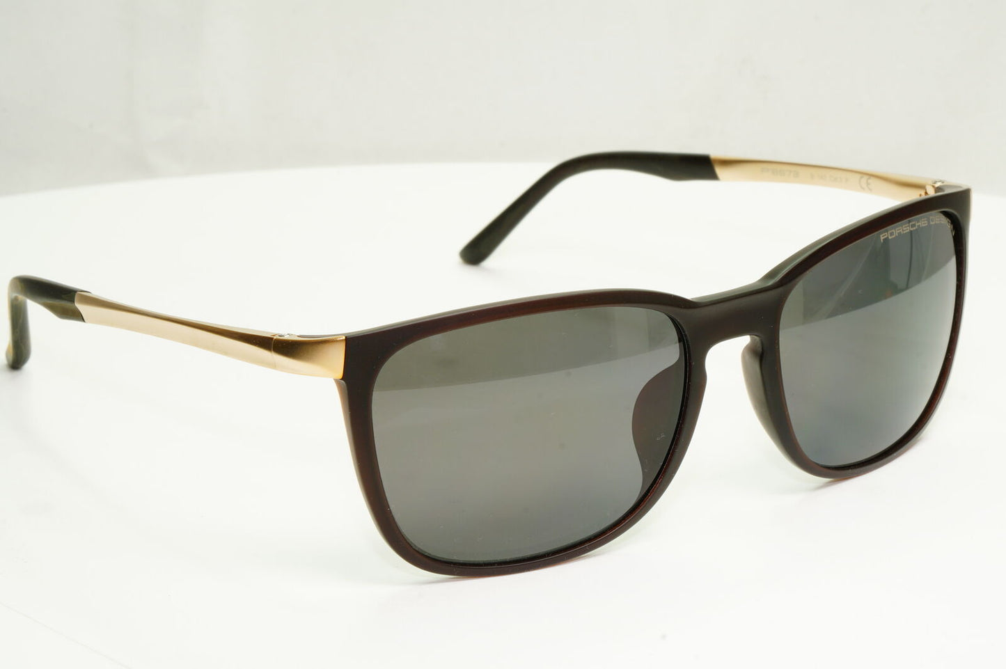 Porsche Design Titanium Polarised Sunglasses Japan Gold Grey Brown P8673 B