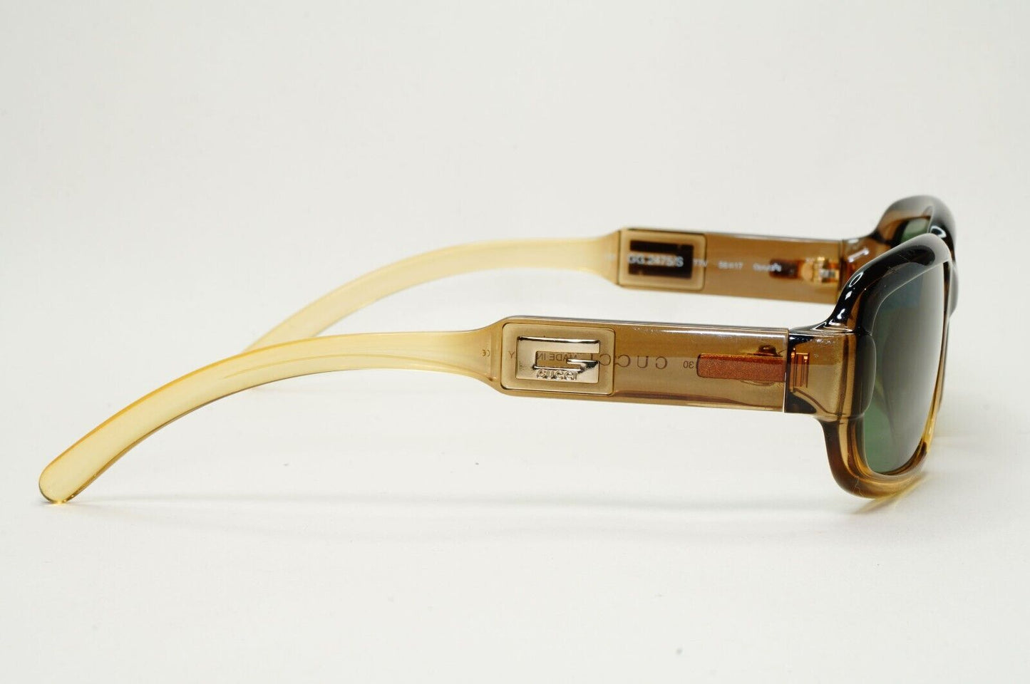 Gucci Sunglasses 1997 Vintage Brown Transparent Honey Green GG 2475/S T7V 291024