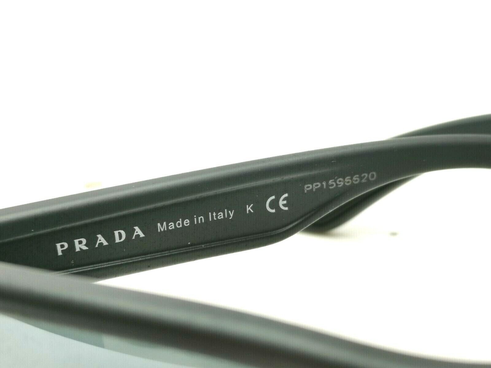Prada Mens Grey Sunglasses Square Mirror SPS 01U UFK-5L0 Red Stripe [a] 38973