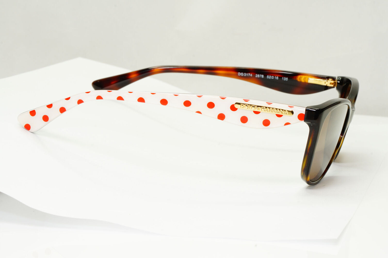 Dolce & Gabbana Polka Dot Sunglasses Brown Red White DG 3174 2878 250123