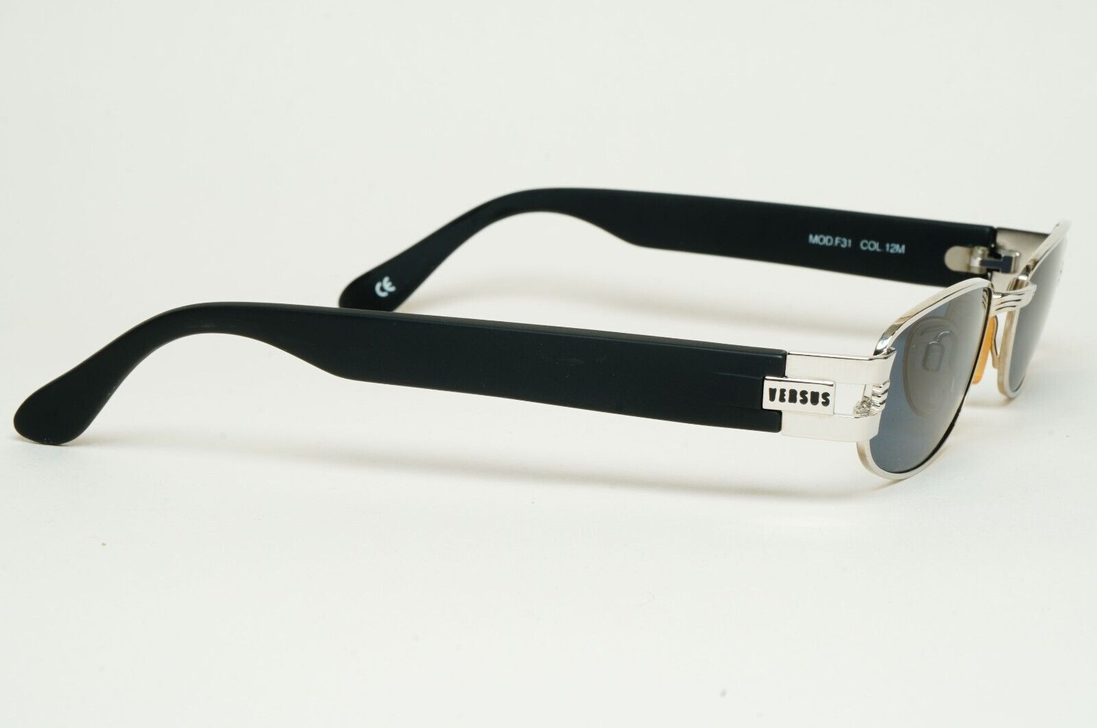 Versus Sunglasses 1996 by Gianni Versace Vintage Silver Black MOD F31 COL 12M