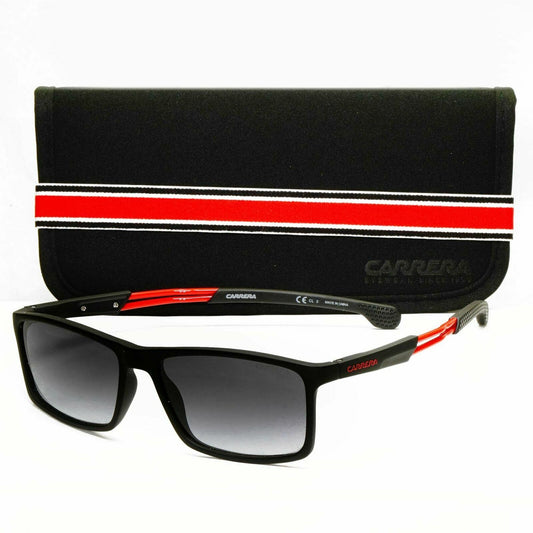 Carrera Sunglasses Black Gradient Smoke Red Square Rectangle 4016 0039O Sport