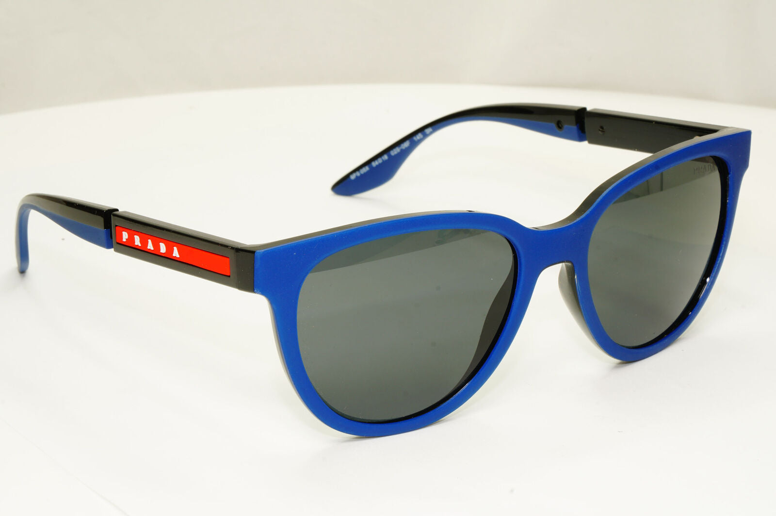 Prada Sunglasses Blue Black Navy Square Red Stripe PS05XS SPS 05X 02S-06F