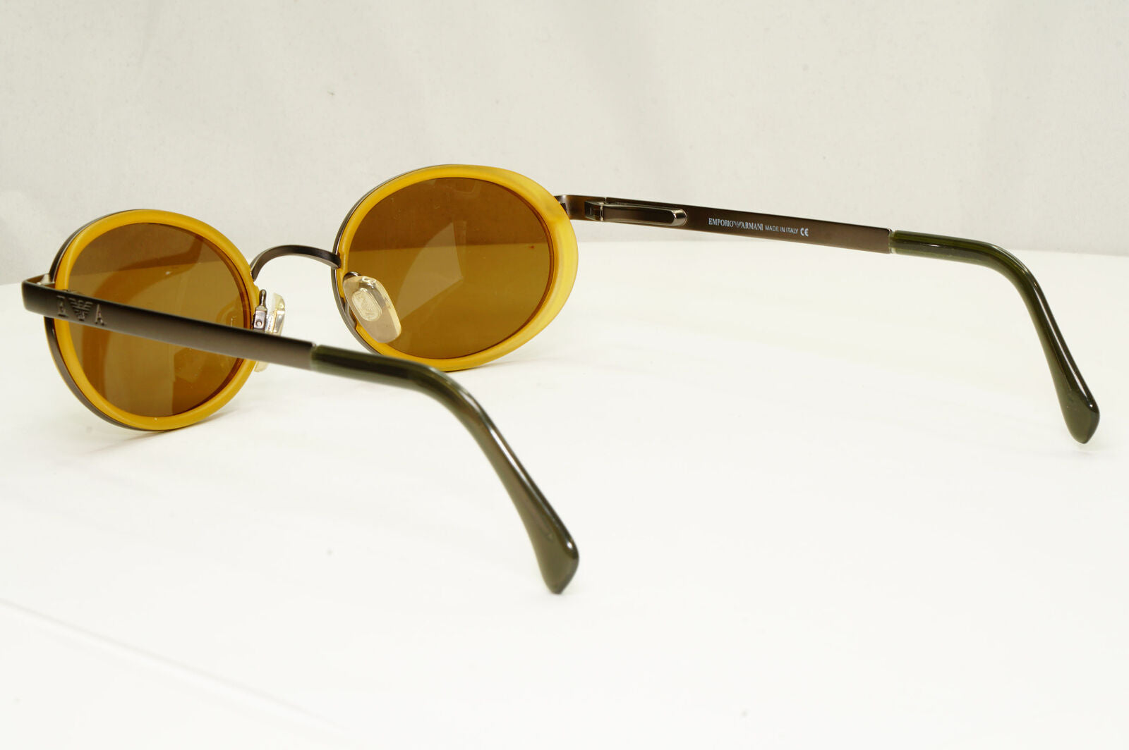 Emporio Armani 1997 Vintage Sunglasses Mens Womens Metal Honey Oval 085-S 1107
