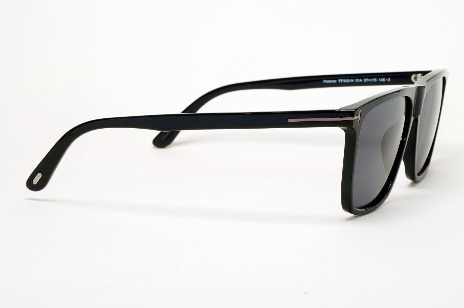 Tom Ford Sunglasses Fletcher Black Glossy Grey Smoke FT0832-N TF 832-N 01A 57mm