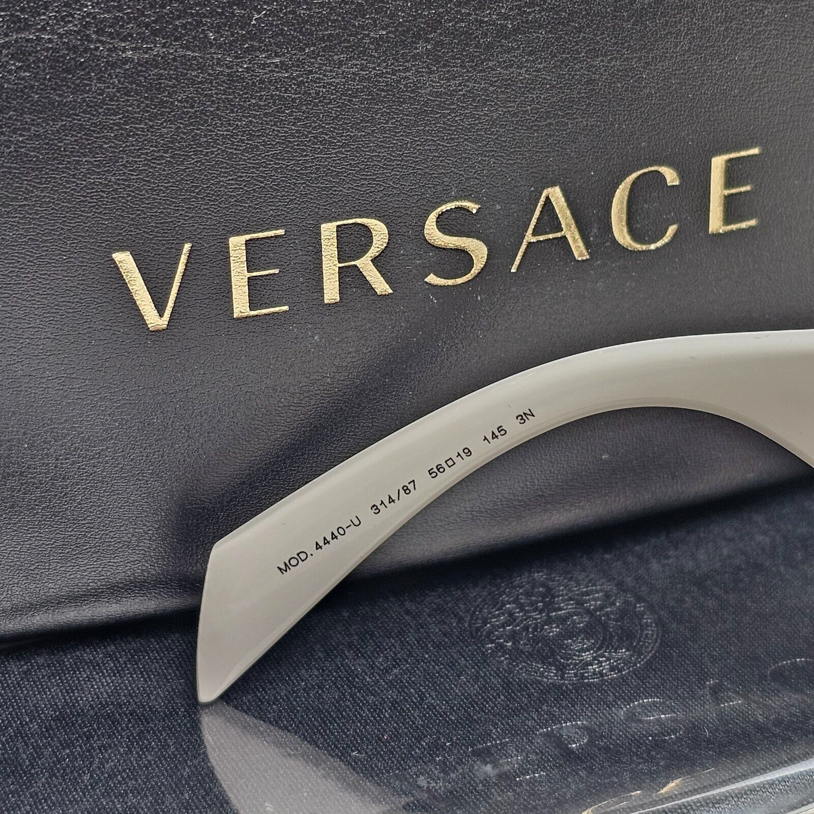 Versace Sunglasses White Gold Medusa Grey Square MOD VE 4440-U 314/87 56mm