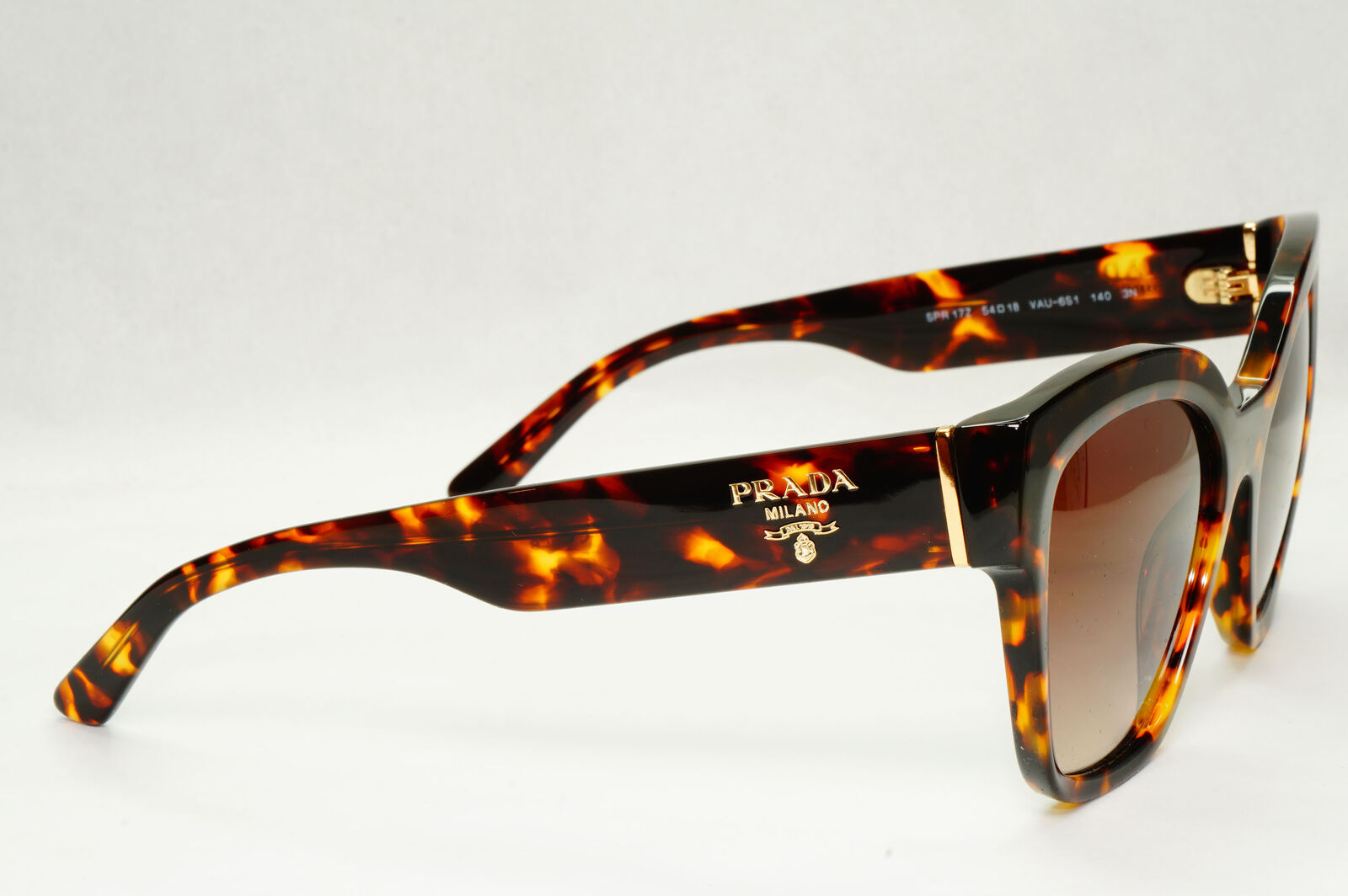 Prada Sunglasses Honey Brown Tortoiseshell Square PR17ZS SPR 17Z VAU-6S1 54mm