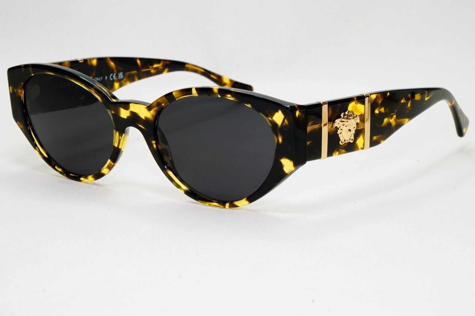 Versace Sunglasses Brown Black Gold Havana Marble Medusa MOD VE 3345 5428 52mm