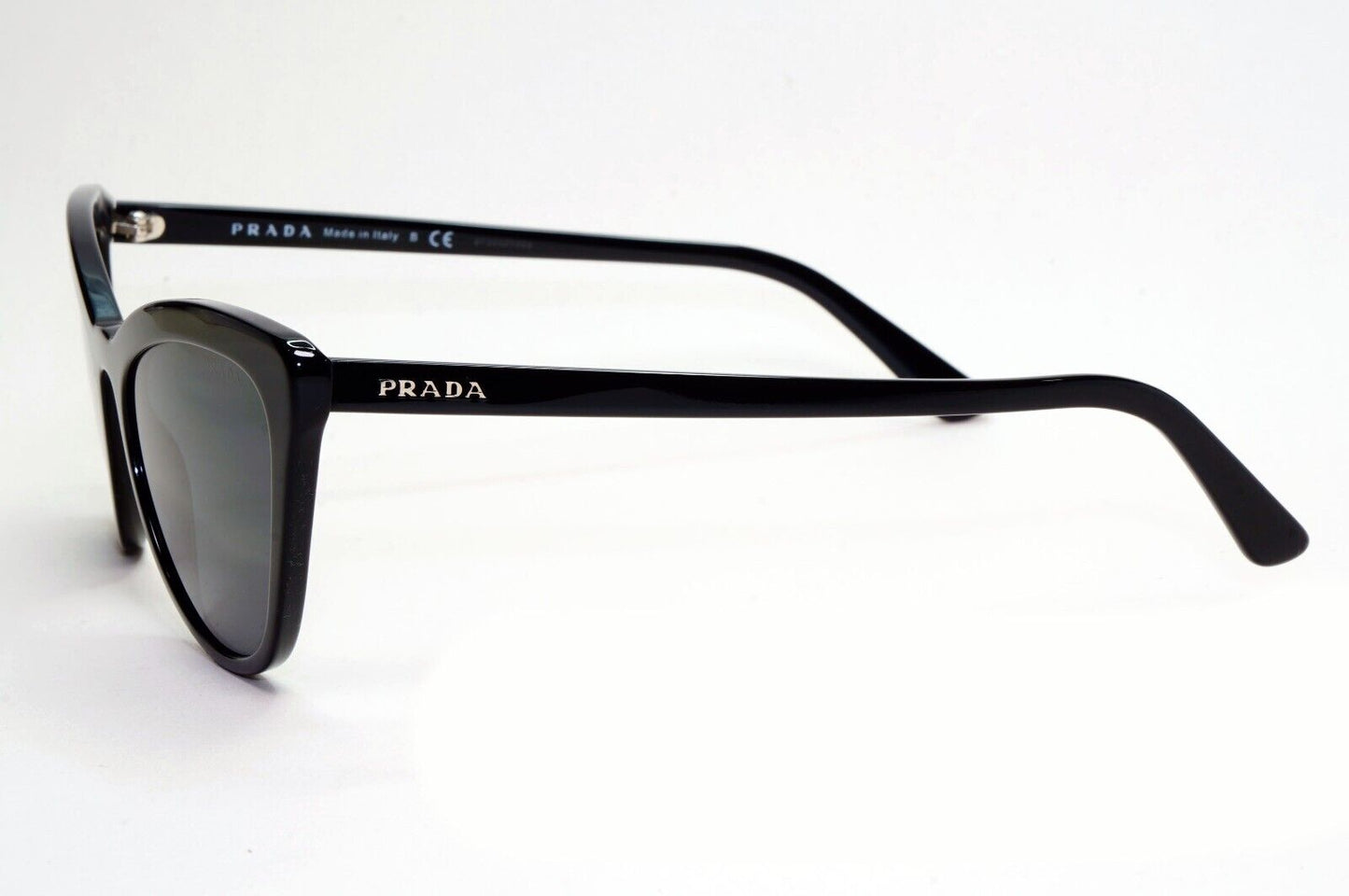 Prada Sunglasses Black Cat Eye Glossy PR01VS SPR 01V 1AB-5S0 56mm 050824