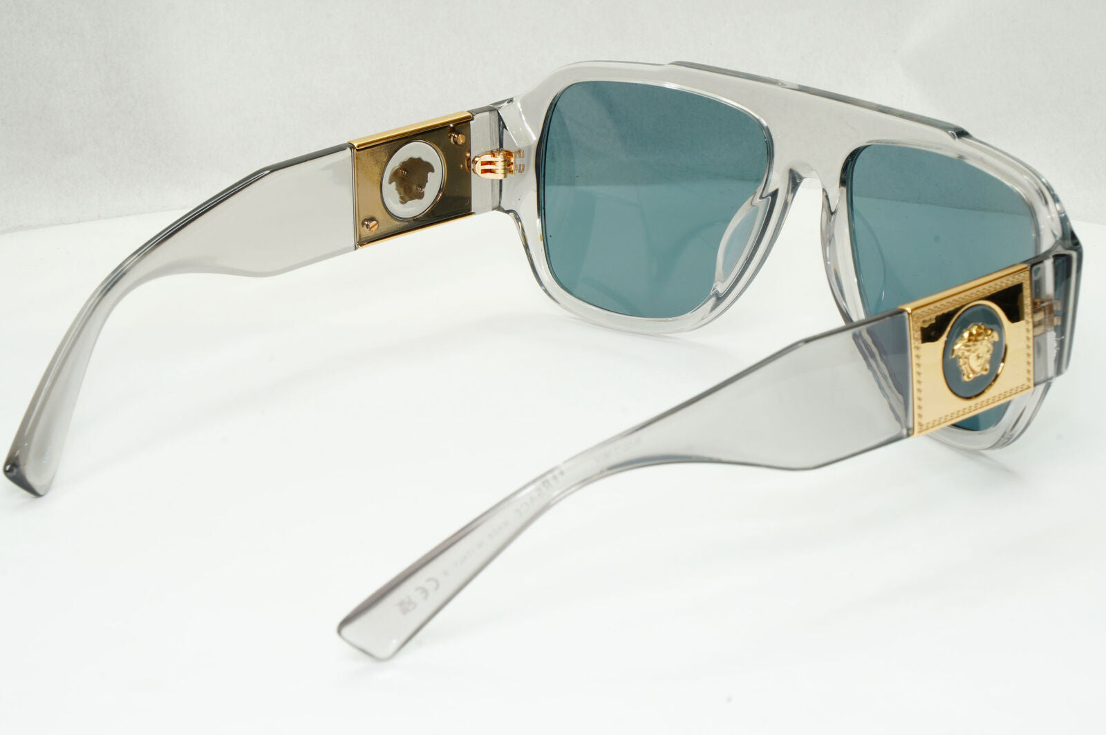 Versace Sunglasses Transparent Grey Gold Square Medusa Biggie MOD 4436-U 5305/80