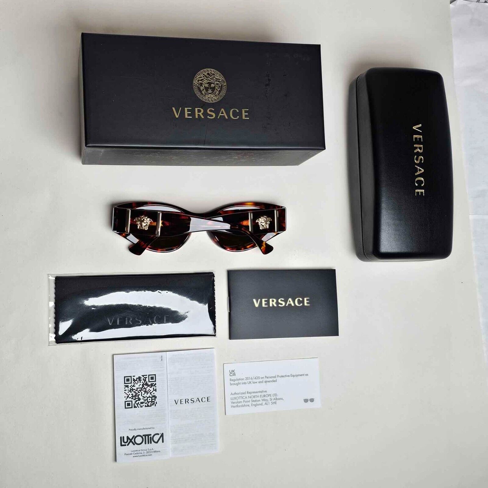 Versace Sunglasses Brown Gold Medusa Rectangle MOD VE 4454 5437/73 55mm