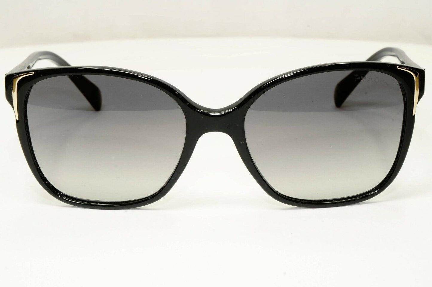 Prada Sunglasses Black Gold Grey Gradient Fade Square Fashion SPR 01O 1AB-3M1