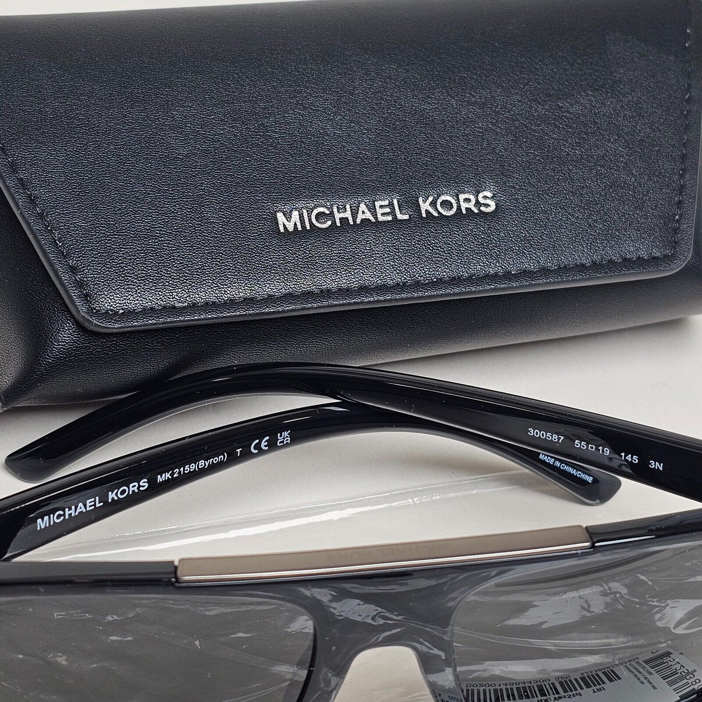 Michael Kors Sunglasses Black Suqare Monogram MK 2159 Byron 3005/87 55mm