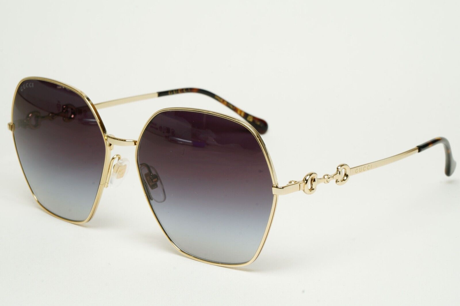 Gucci Sunglasses 2023 Hexagon Oversized Gold Grey Gradient GG1335S 001 170125