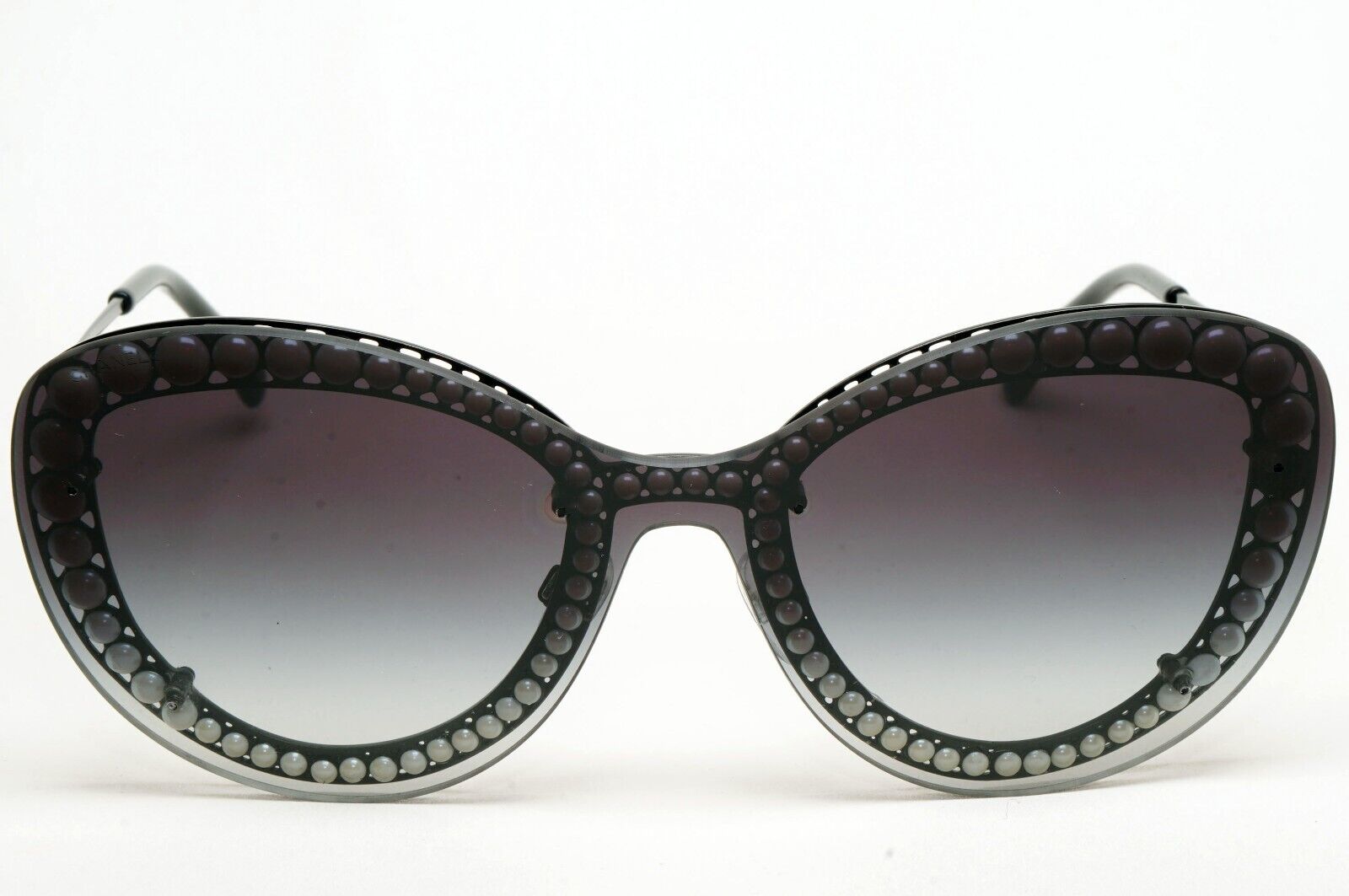 Chanel Sunglasses Pearl Black Grey Smoke Shield Visor 4236-H c.101/S6 261124
