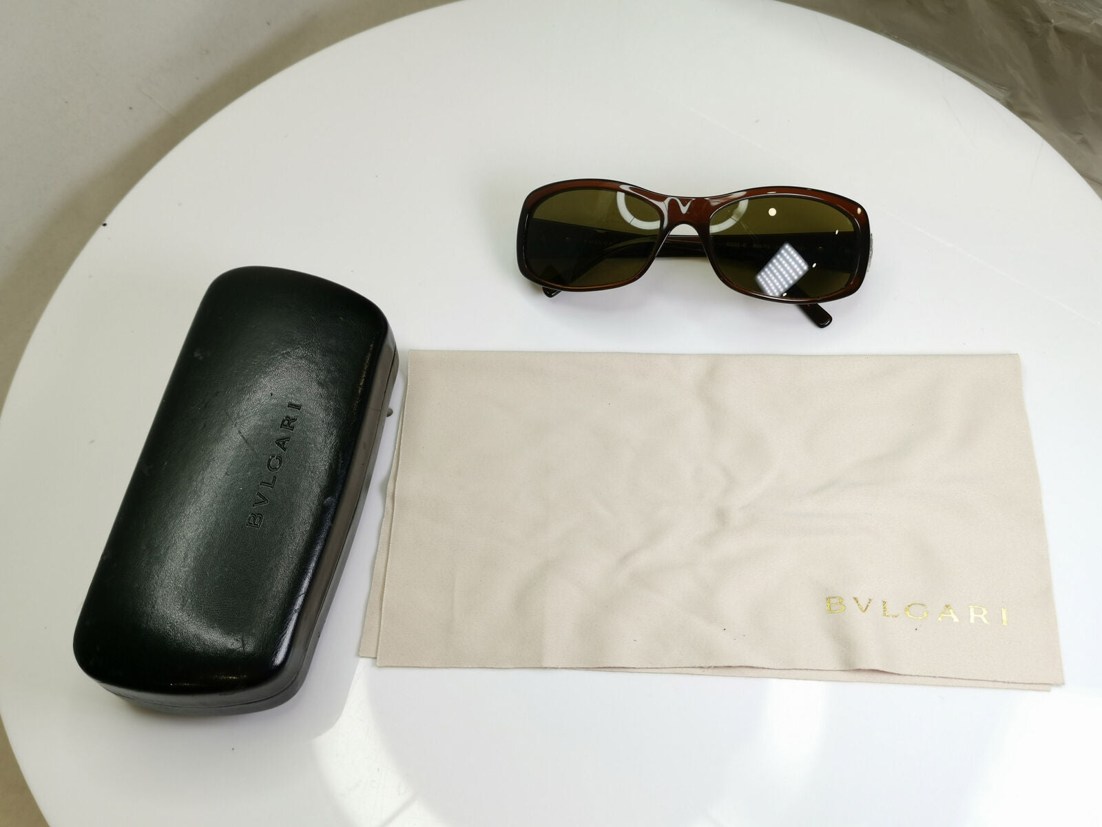 Authentic BVLGARI Mens Womens Sunglasses Brown CRYSTAL 8003 825/73 29225