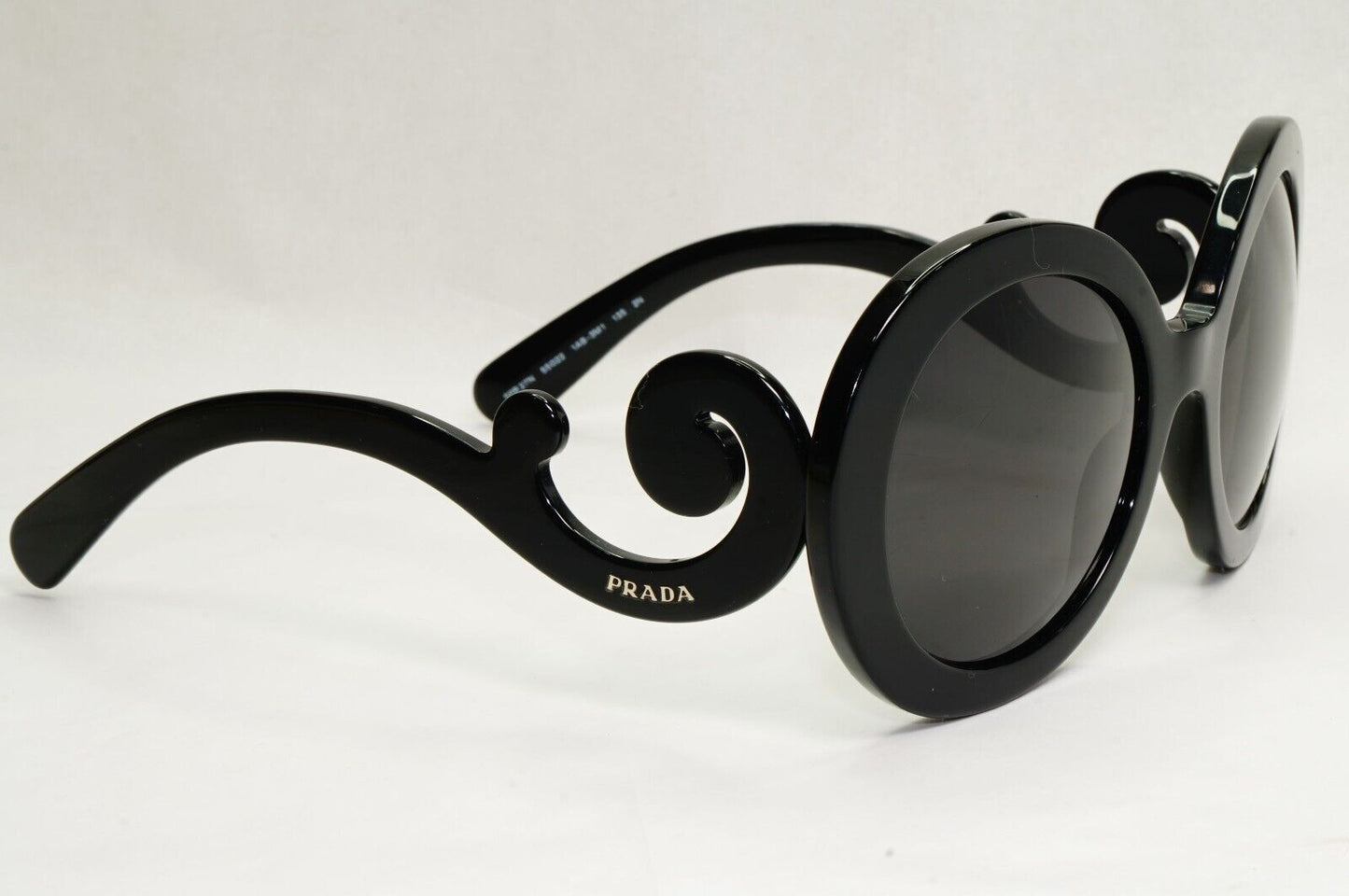 Prada Sunglasses Baroque Swirl Round Black PR27NS SPR 27N 1AB-3M1 180324