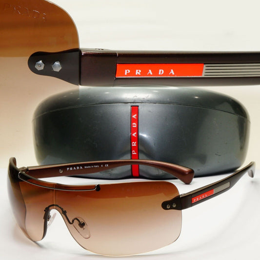 Prada Sunglasses 2007 Vintage Rare Brown Shield PS02MS SPS 02M BRS-6S1 050824