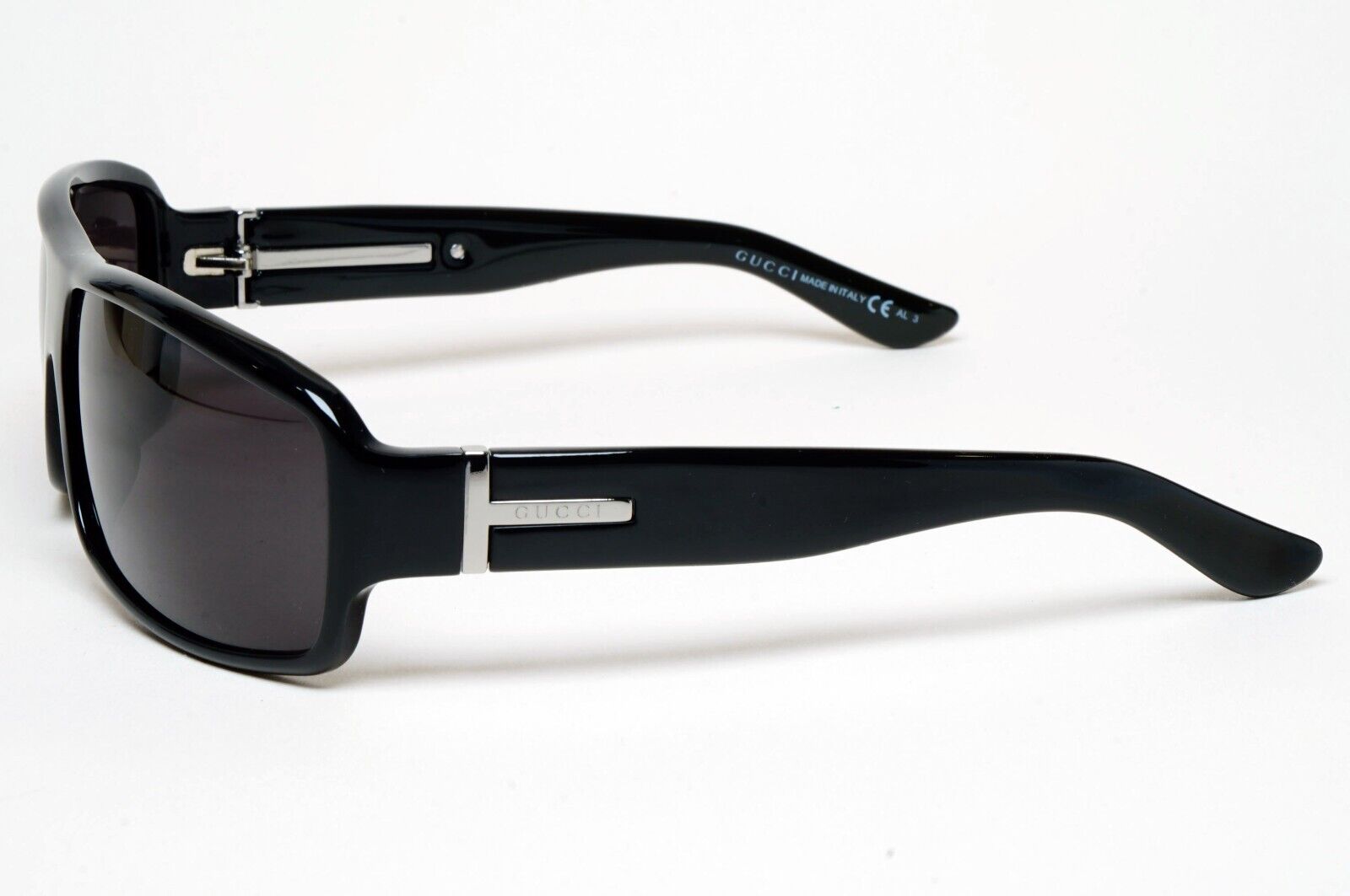 Gucci Sunglasses 1999 Vintage Black Rectangle Wrap GG 1619/S 807Y2 290125