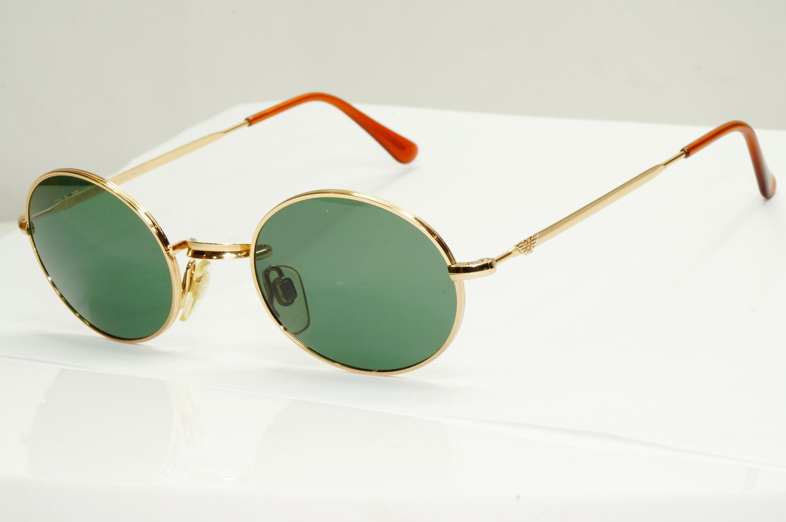 Emporio Armani Sunglasses 1997 Vintage Oval Gold Green Metal Eagle 002-S 743