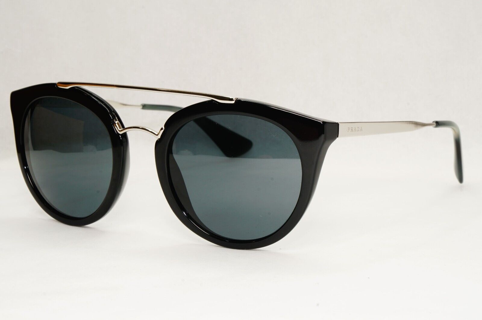 Prada Sunglasses Cinema Black Silver Grey Square PR23SS SPR 23S 1AB-1A1 52mm