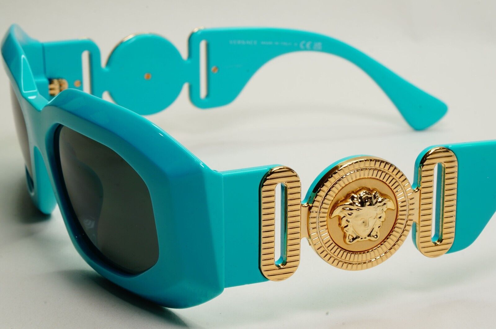 Versace Sunglasses Azure Gold Medusa Biggie Square MOD VE 4425U 5439/87 53mm