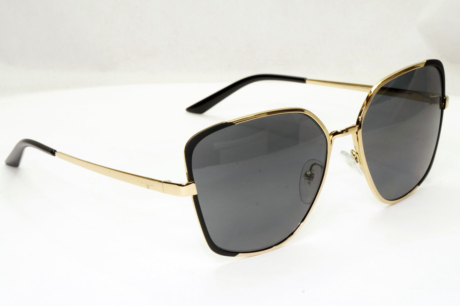 Prada Sunglasses Polarized Black Grey Gold Square PR60XS SPR 60X QE3-5Z1
