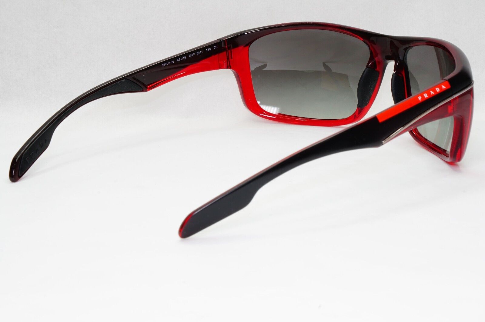 Prada Sunglasses 2012 Red Maroon Grey Gradient Wrap PS01NS SPS 01N GAF-3M1