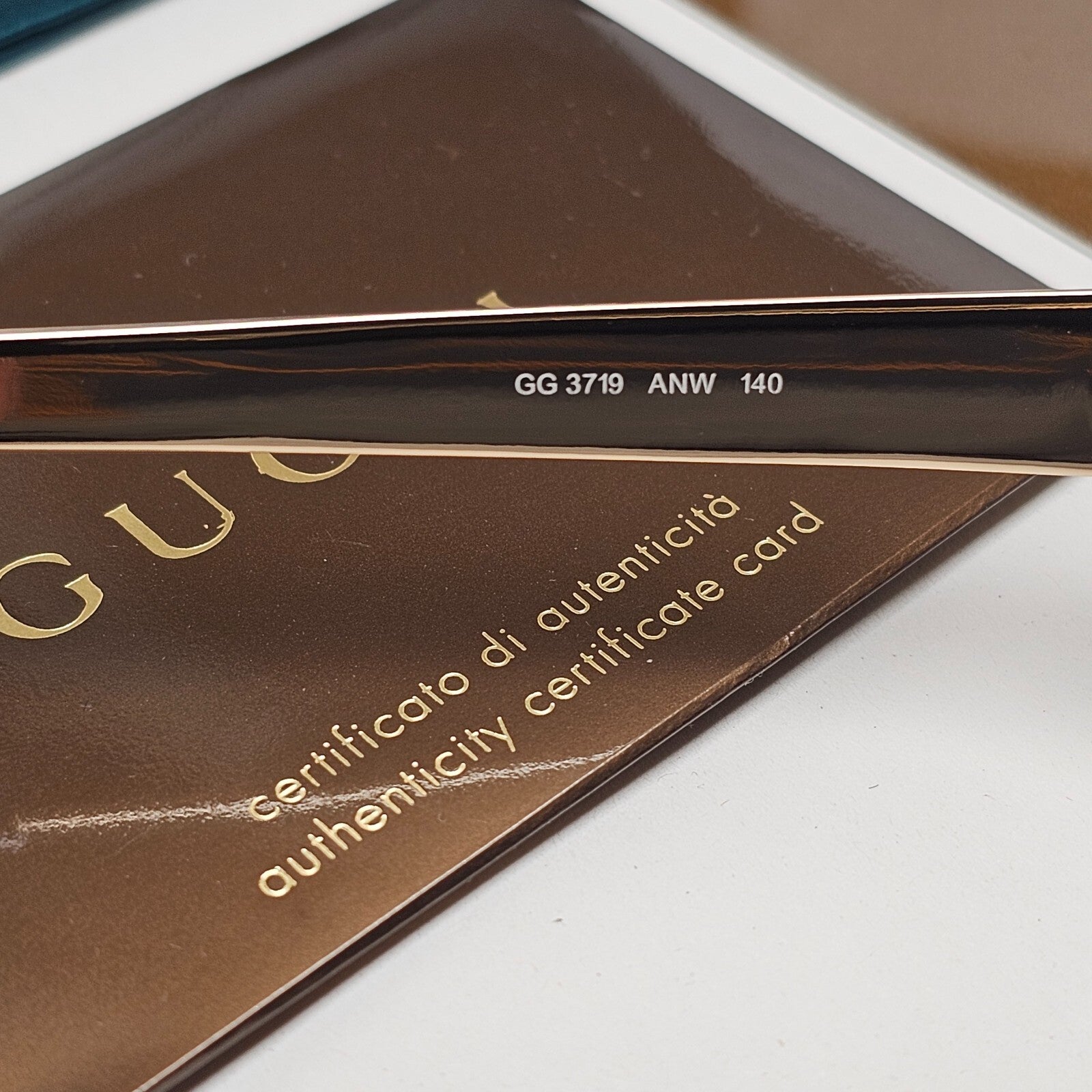 Gucci Sunglasses 2010 Vintage Black Gold Square GG 3719 ANW 53mm