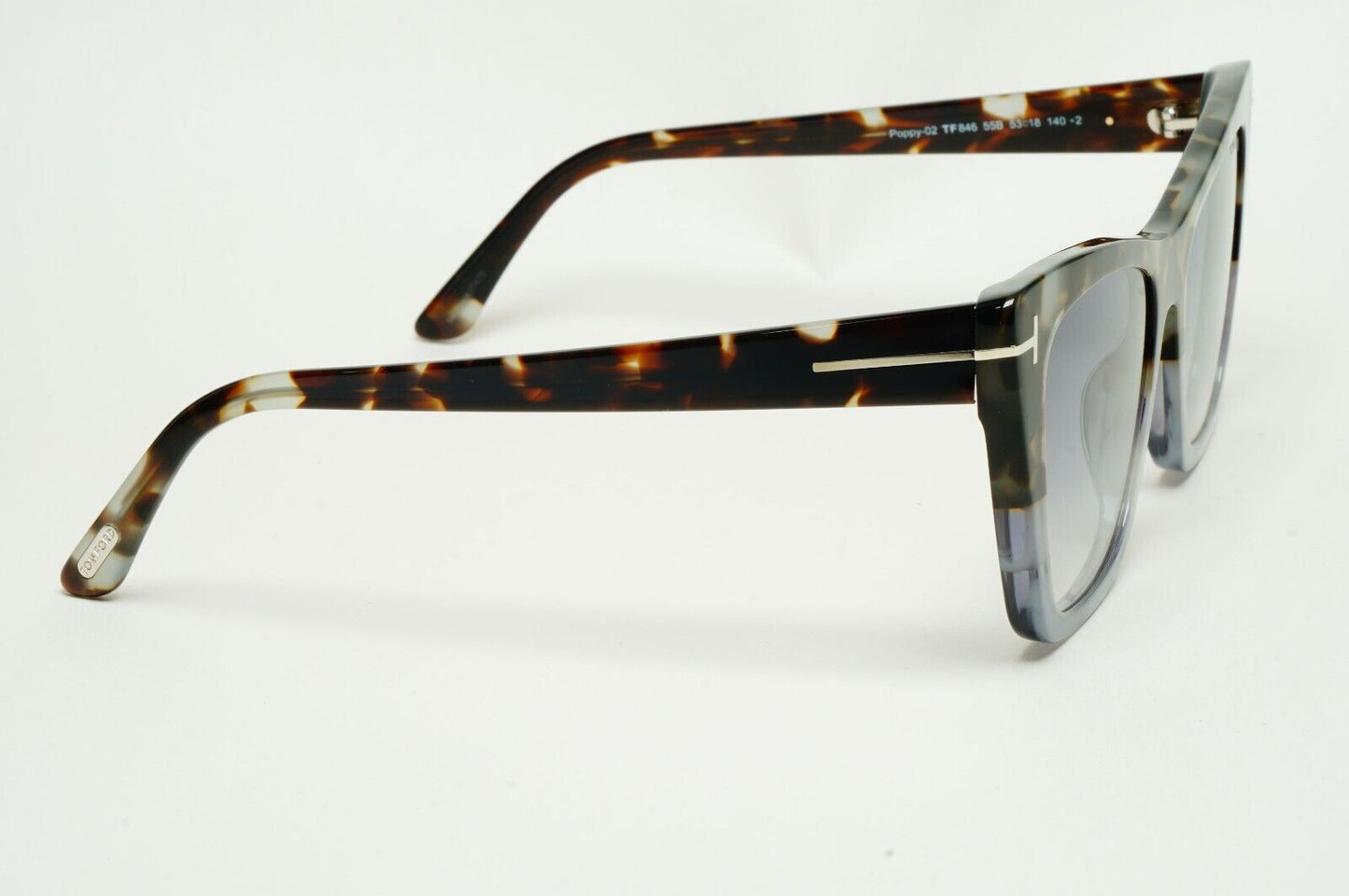 Tom Ford Sunglasses Poppy-02 Brown Grey Gradient Cat Eye FT0846 TF 846 55B