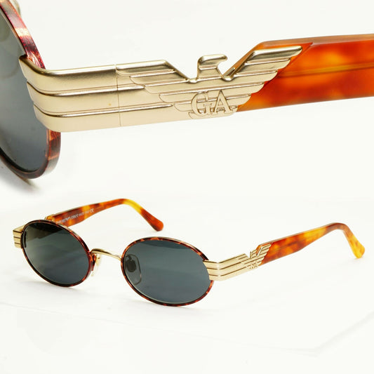 Emporio Armani 1997 Vintage Sunglasses Mens Womens Womens Gold Eagle 054 832