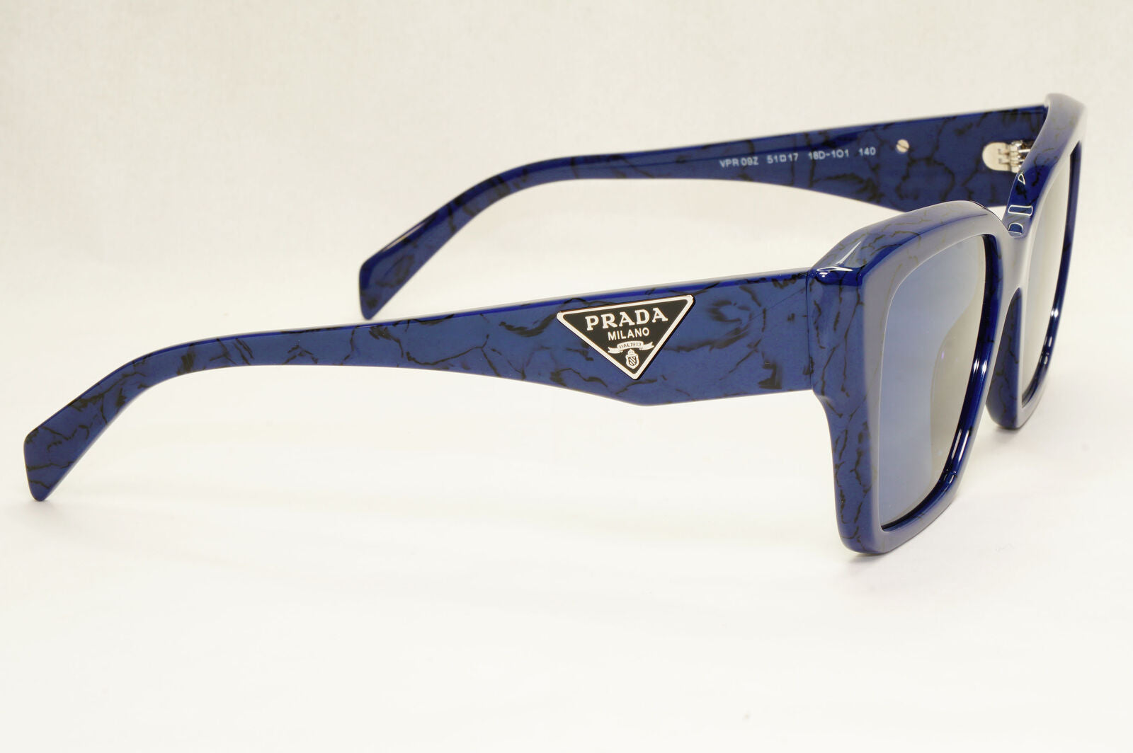 Prada Sunglasses Blue Triangle Symbole Marble Square PR09ZV VPR 09Z 18D-1O1 51mm