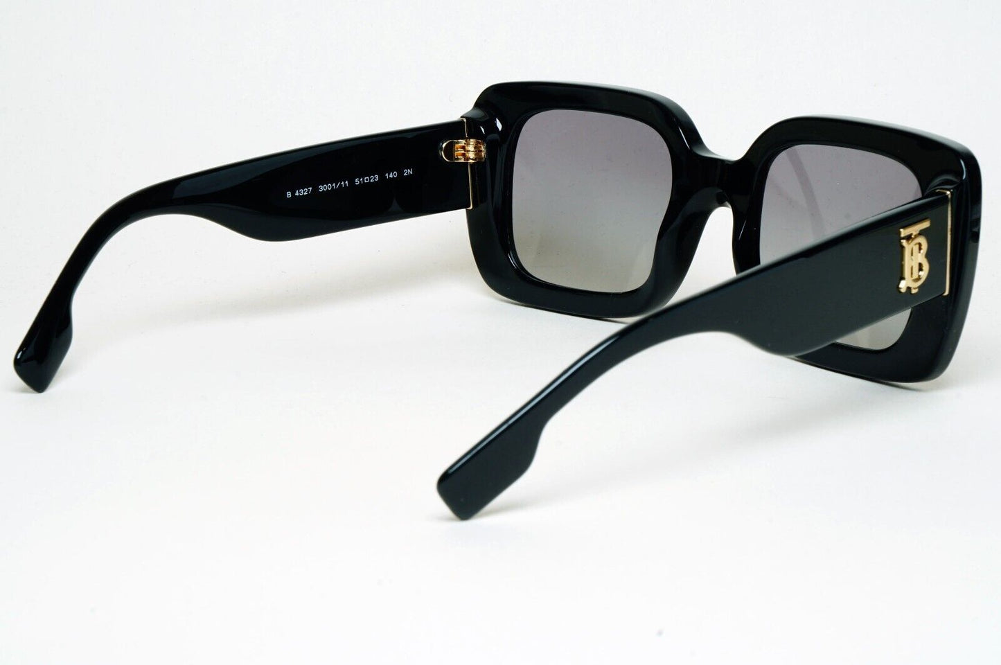 Burberry Sunglasses Delilah Black Gold Square Grey Gradient BE 4327 3001/11 51mm