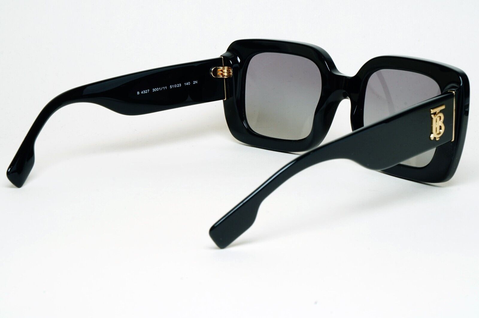 Burberry Sunglasses Delilah Black Gold Square Grey Gradient BE 4327 3001/11 51mm